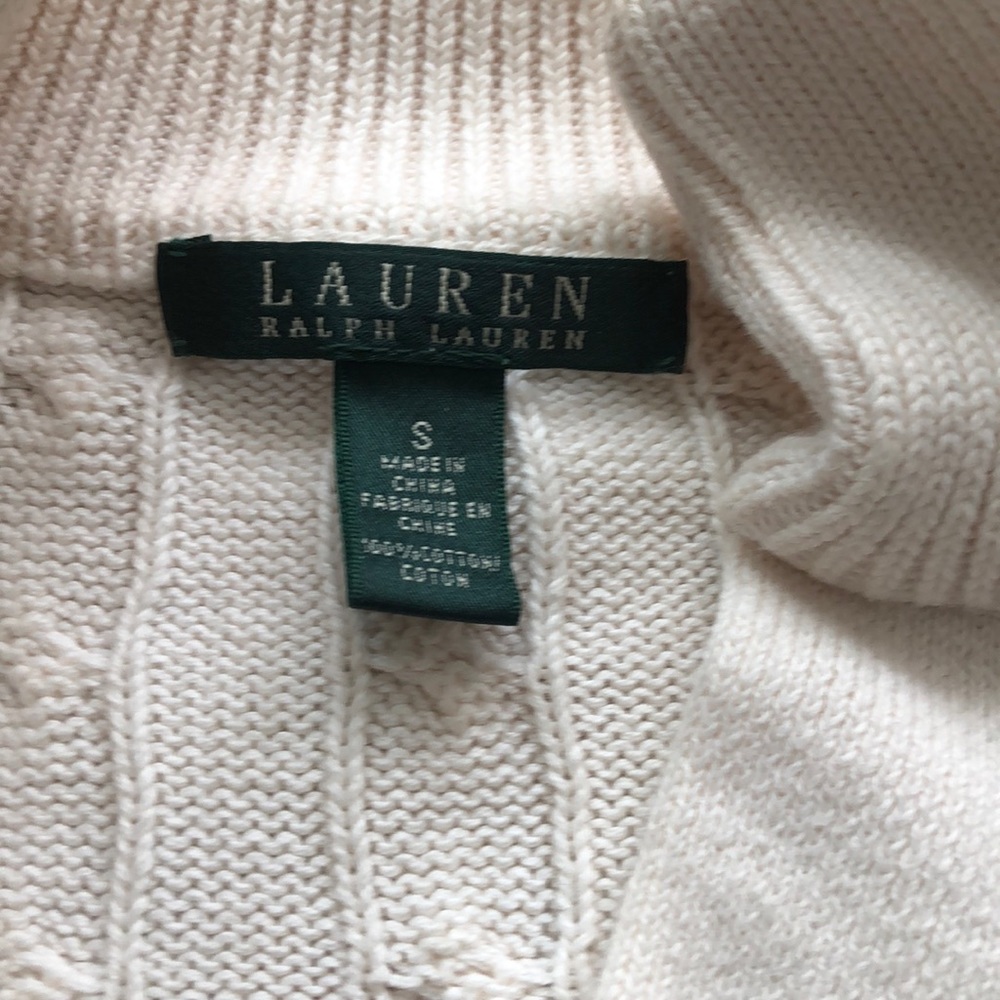 Lauren Ralph Lauren Cream Cable Pullover Sweater - Picture 2 of 4